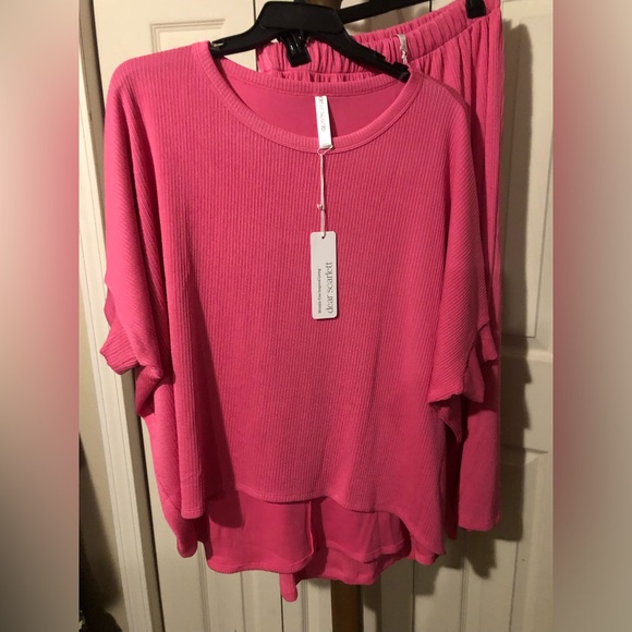 Dear Scarlett Pants - Vibrant Pink Oversized top and Wide Leg pants